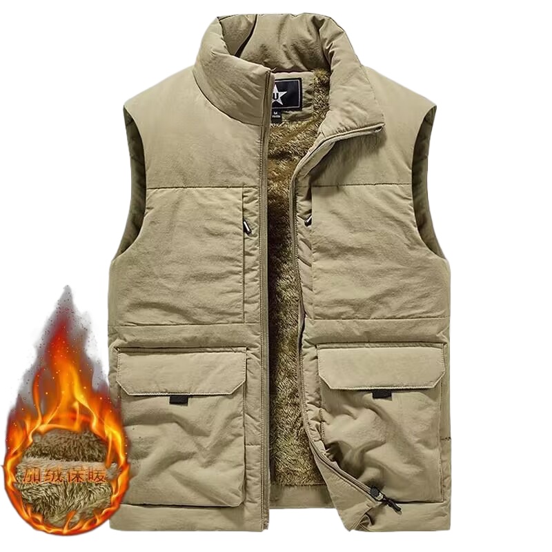 Fishing Vest Jacket - 겨울 남성 카고 사냥 조끼 두꺼운
