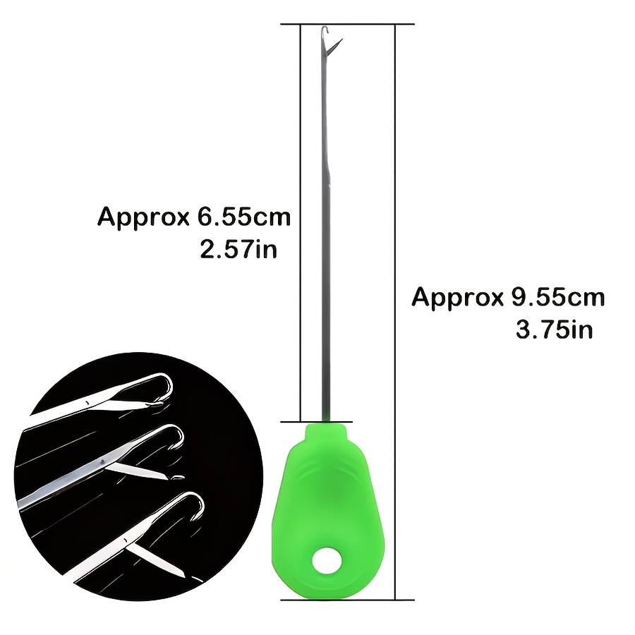 Freshwater Fishing Kit - 3Pcs 녹색 손잡이 낚시 미끼 바늘,