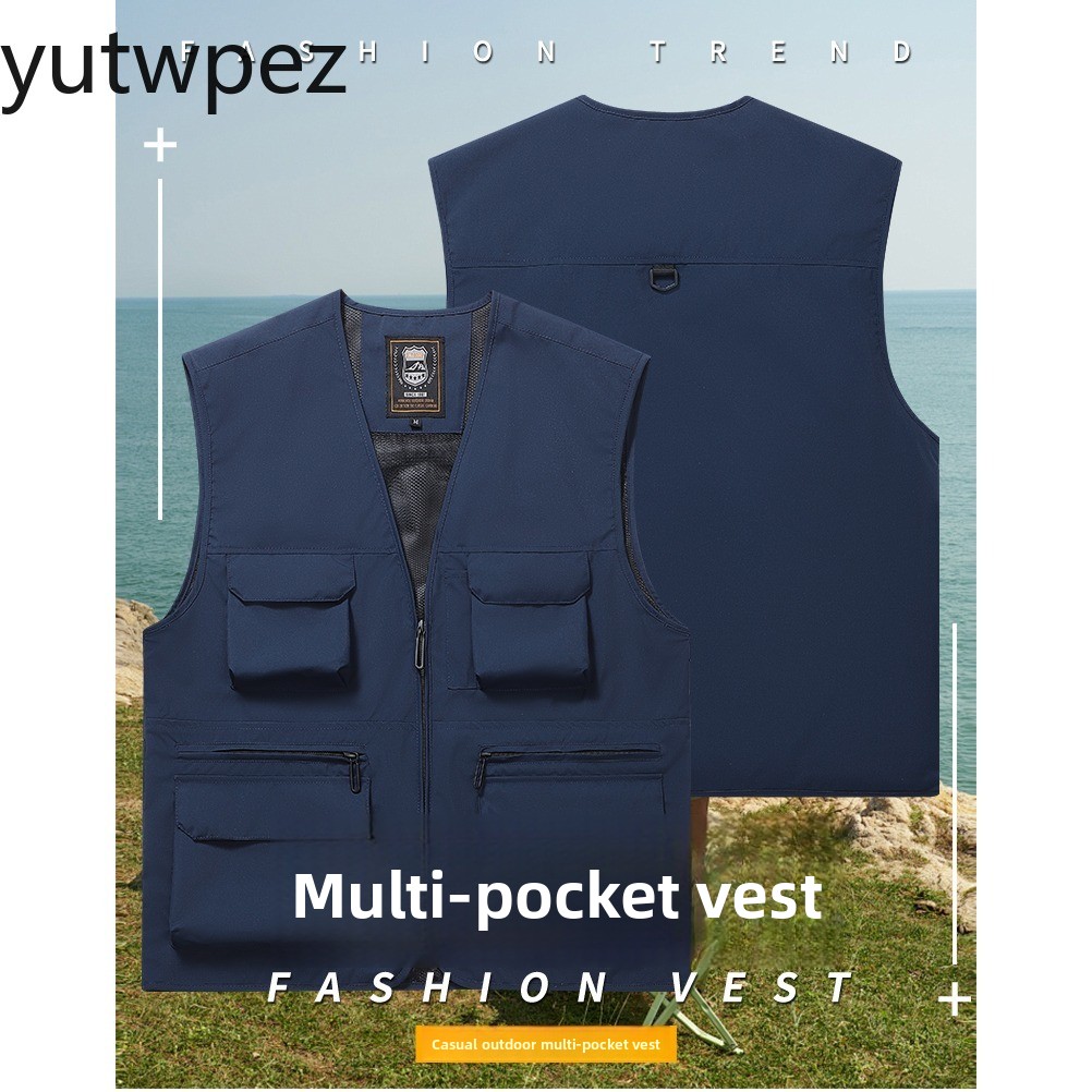 Fishing Vest Jacket - 남성용 아웃도어 하이킹 스포츠 자외선 차단