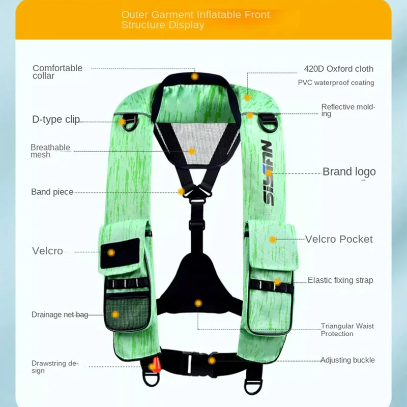 성인용 팽창식 루야 낚시 구명 조끼, 빠른 자동 수동  - Fishing Vest Jacket 리뷰 및 가격