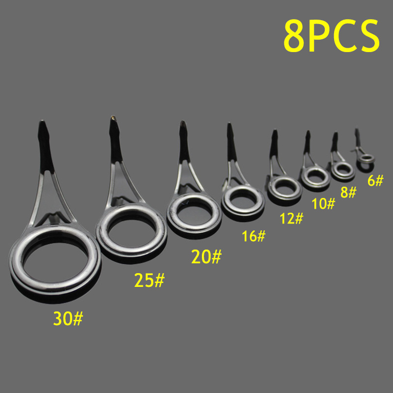8개입 낚싯대 가이드 링, 마찰 방지 세라믹 낚싯대 팁 - Freshwater Fishing Kit 리뷰 및 가격