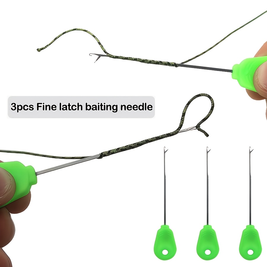 3Pcs 녹색 손잡이 낚시 미끼 바늘, 스테인레스 스틸 - Freshwater Fishing Kit 리뷰 및 가격