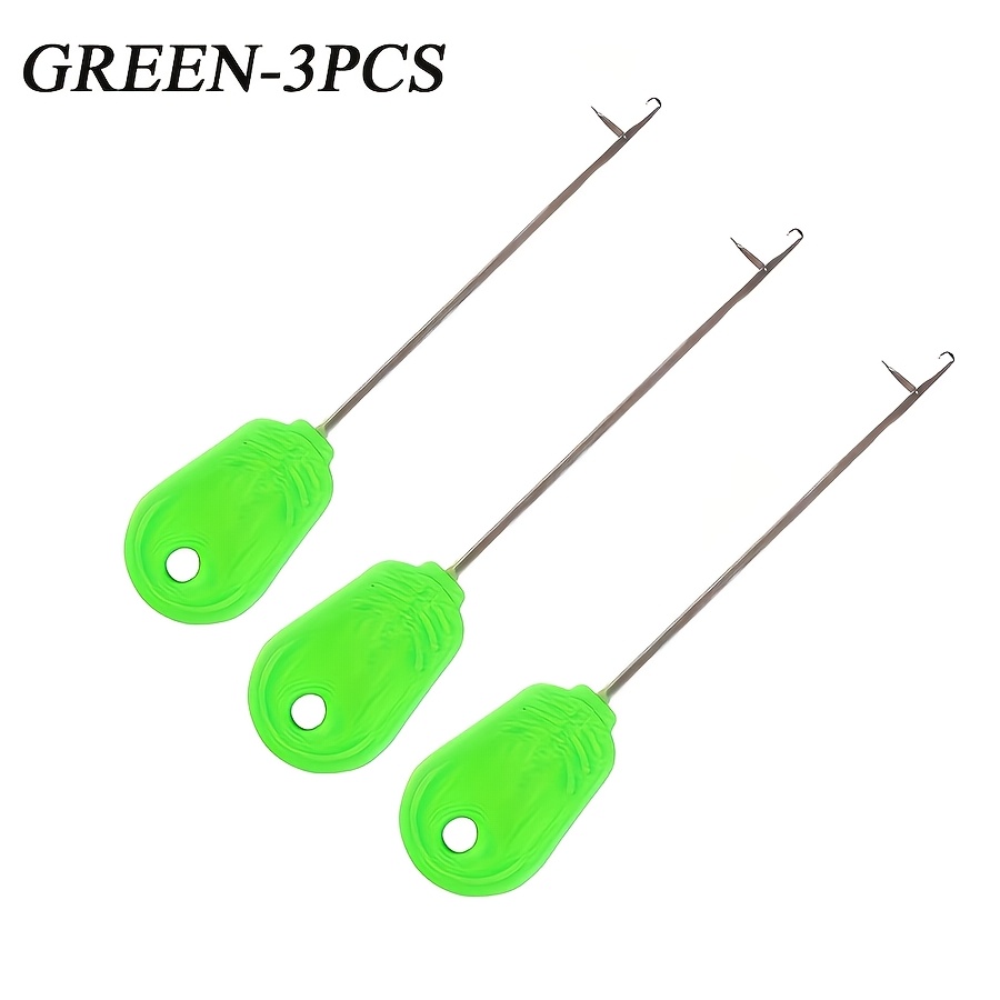 3Pcs 녹색 손잡이 낚시 미끼 바늘, 스테인레스 스틸 - Freshwater Fishing Kit 리뷰 및 가격